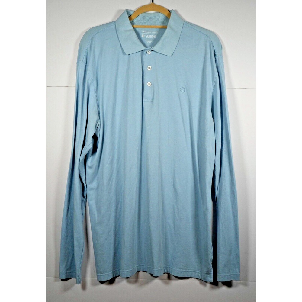 Coolibar Shirt‎ Men's Size Large Light Blue Long Sleeve UPF 50+ Light
